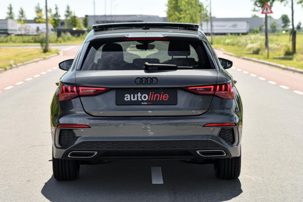 Audi A3 Sportback 40 TFSI e S-Line. Pano, ACC, Leder, Keyless, Matrix, Sfeer, CarPlay!