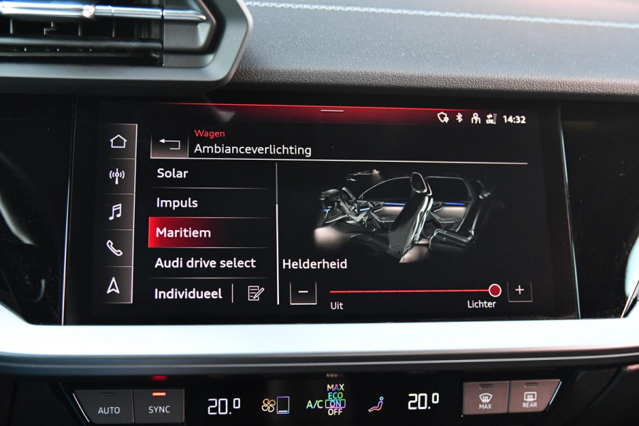 Audi A3 Sportback 40 TFSI e S-Line. Pano, ACC, Leder, Keyless, Matrix, Sfeer, CarPlay!