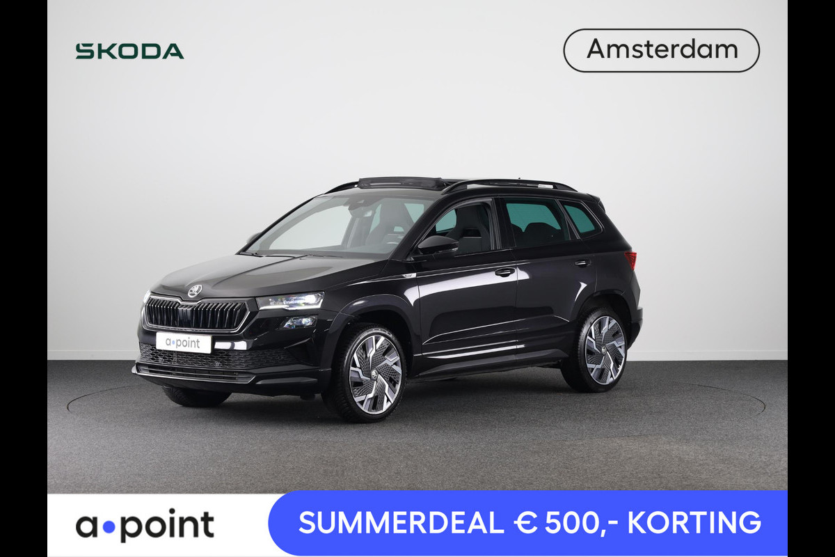 Škoda Karoq 1.5 TSI ACT Sportline Business 150 pk Automaat (DSG) | Verlengde garantie | Navigatie | Panoramadak | Parkeersensoren | Achteruitrijcamera | Adaptieve cruise control |
