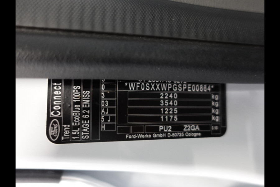 Ford Transit Connect 1.5 EcoBlue Automaat L2 Trend Navigatie Airco Parkeersensoren Cruise Control 3Zits Camera