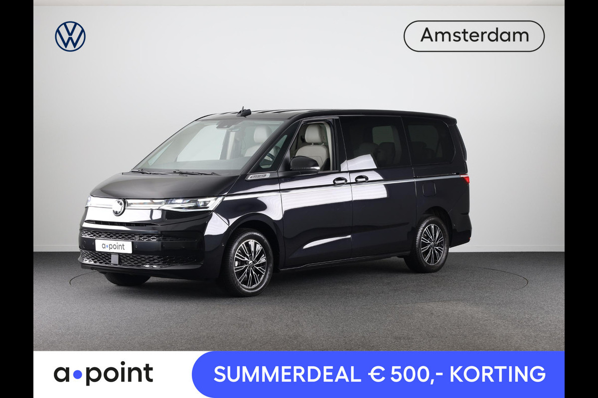 Volkswagen Multivan 1.4 eHybrid L1H1 Style 204 pk Automaat (DSG) | Navigatie | Elektr. trekhaak | Parkeersensoren (Park assist) | Achteruitrijcamera | Lederen bekleding | 2 elektr. schuifdeuren |