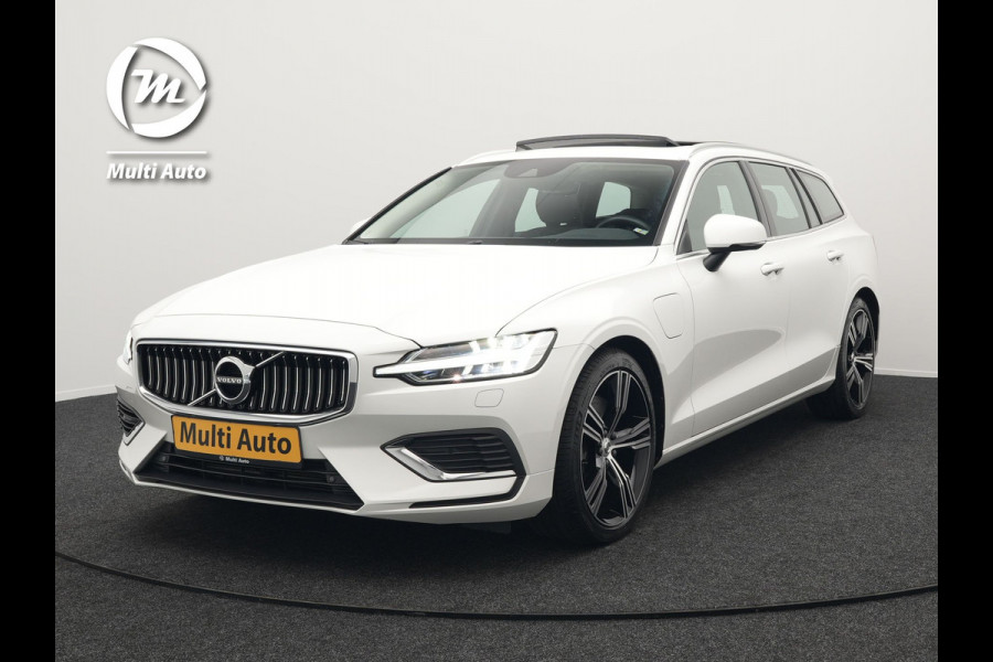 Volvo V60 T6 Recharge AWD Inscription Plug In Hybrid 340pk Dealer O.H. PHEV | Panodak | Lederen Sportstoelen Memory | Trekhaak af Fabriek | Harman Kardon | Navigatie | Apple Carplay | Acam | L.M. 19" | Stoel & Stuurverwarming | DAB | Virtual |