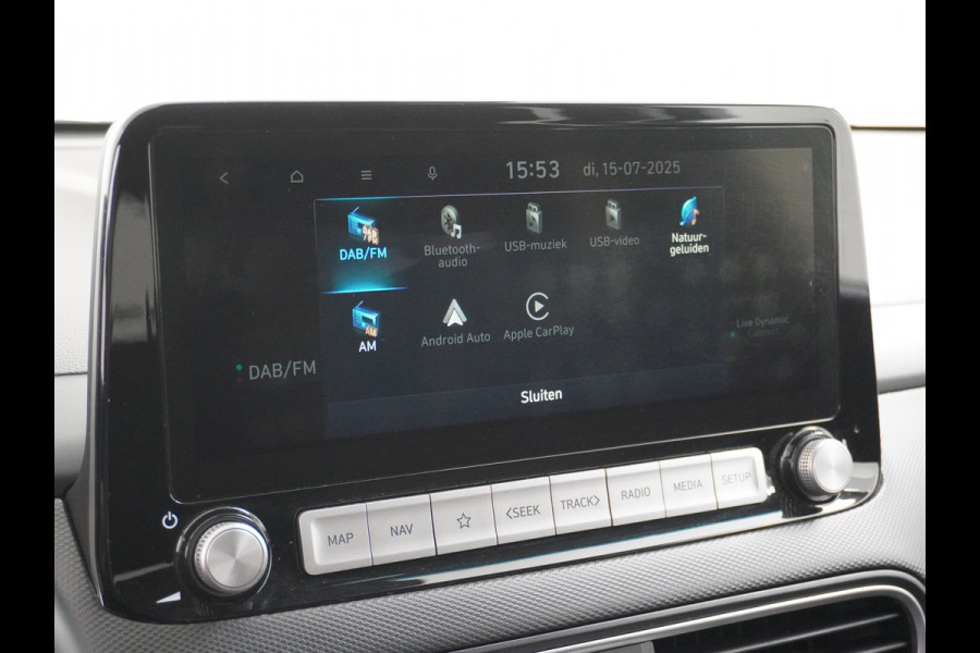 Hyundai Kona 64kWh EV AUT.204pk Krell®-Audio Grootste ACCU Adaptieve Cruise Control Camera Navi Apple Carplay Android Auto Head-Up Display Ec Led Blindspot Monitoring LaneAssist Subwoofer Voorruit verwarmbaar Bluetooth Privacy Glas Lmv 17" Fashion 1e Eigenaar Nieuwprijs €44.210,-