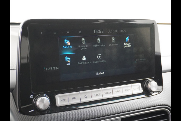 Hyundai Kona 64kWh EV AUT.204pk Krell®-Audio Grootste ACCU Adaptieve Cruise Control Camera Navi Apple Carplay Android Auto Head-Up Display Ec Led Blindspot Monitoring LaneAssist Subwoofer Voorruit verwarmbaar Bluetooth Privacy Glas Lmv 17" Fashion 1e Eigenaar Nieuwprijs €44.210,-