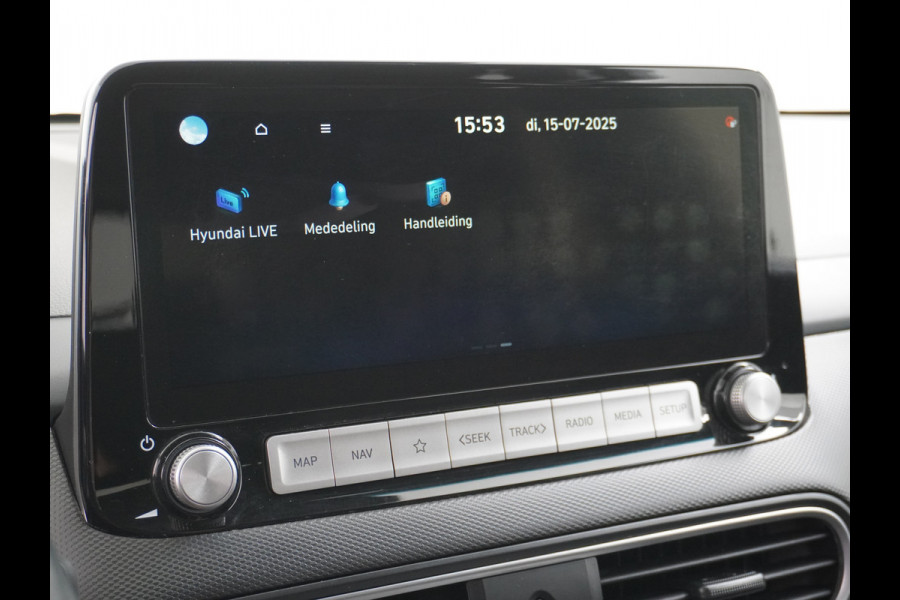 Hyundai Kona 64kWh EV AUT.204pk Krell®-Audio Grootste ACCU Adaptieve Cruise Control Camera Navi Apple Carplay Android Auto Head-Up Display Ec Led Blindspot Monitoring LaneAssist Subwoofer Voorruit verwarmbaar Bluetooth Privacy Glas Lmv 17" Fashion 1e Eigenaar Nieuwprijs €44.210,-