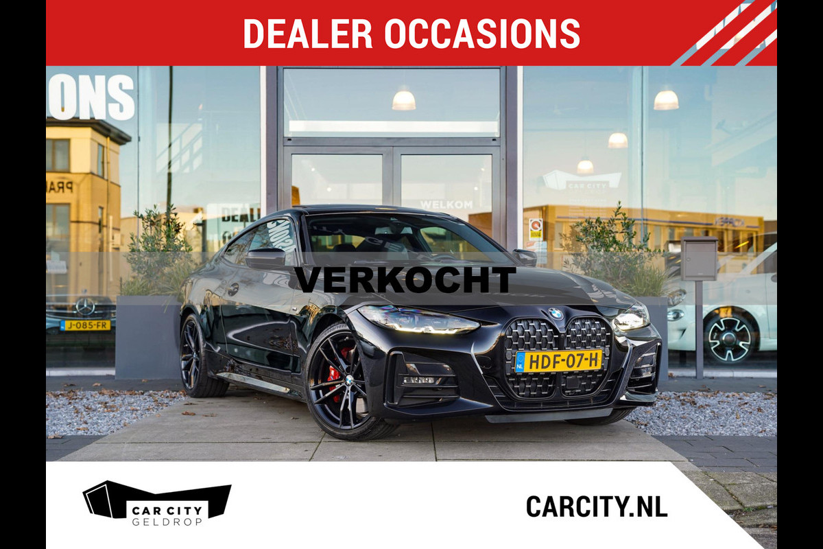 BMW 4 Serie Coupé 420i High Exec. / M-sport Pro / Carbon / Schuif-dak / H&K / 360 / Keyless / Ambient / Adaptive / Stuurverwarming BMW 4 Serie Coupé 420i High Exec. / M-sport Pro / Carbon / Schuif-dak / H&K / 360 / Keyless / Ambient / Adaptive / Stuurverwarming