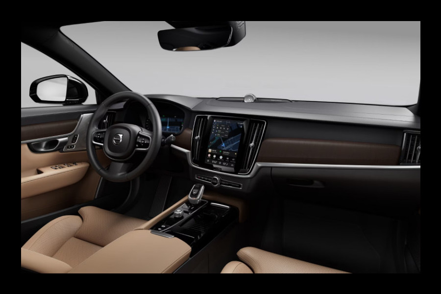 Volvo V90 2.0 T8 Plug-in hybrid AWD Ultra Executive Edition Wordt verwacht!/ Luchtvering/ Bowers & Wilkins/ Stoelventilatie/ Stoelmassage/ Gelamineerde ruiten rondom/ Stoelverwarming voor en achter/ Apple Carplay/ Android auto/ Adaptive cruise control/
