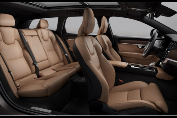 Volvo V90 2.0 T8 Plug-in hybrid AWD Ultra Executive Edition Wordt verwacht!/ Luchtvering/ Bowers & Wilkins/ Stoelventilatie/ Stoelmassage/ Gelamineerde ruiten rondom/ Stoelverwarming voor en achter/ Apple Carplay/ Android auto/ Adaptive cruise control/