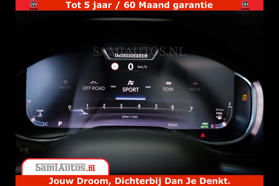 Dodge Ram 1500 Night Premium | Full Option | De Meest Luxe Pick-Up in zijn Klasse | Comfortabele Dubbele Cabine met Royale 5 Zitplaatsen | BPM vrij | Nu Leverbaar uit Voorraad | Voorraad Nr 2282 - 3332