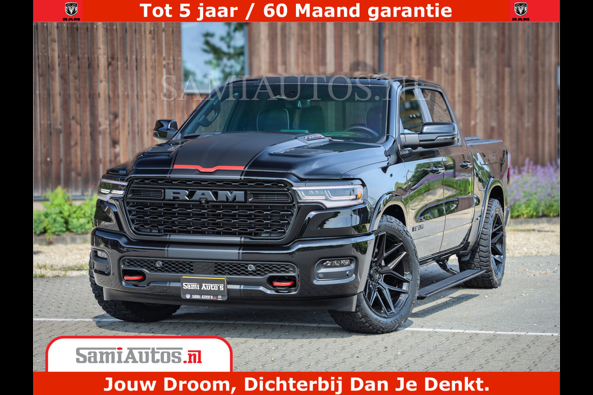 Dodge Ram 1500 Limited Night H.O 540HP 706Nm | Massage + Full Option | De Meest Luxe en Volle Pick-Up in zijn Klasse | Comfortabele Dubbele Cabine met Royale 5 Zitplaatsen | BPM vrij | Nu Leverbaar uit Voorraad | Voorraad Nr 2329 - 5135