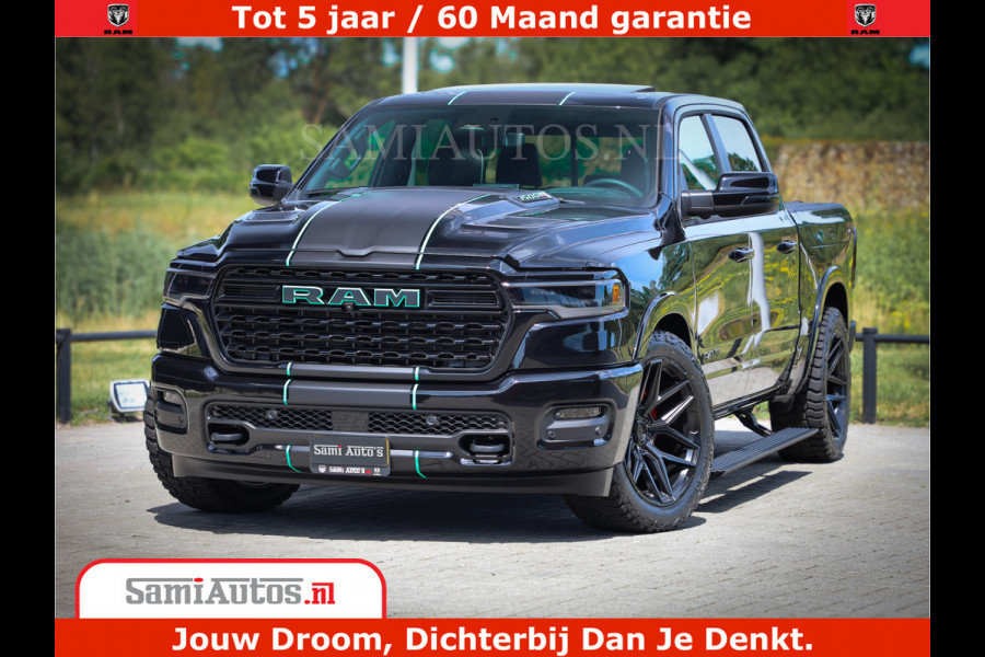 Dodge Ram 1500 Limited Night High Output 540HP 706Nm | Massage + Full Option | De Meest Luxe en Volle Pick-Up in zijn Klasse | Comfortabele Dubbele Cabine met Royale 5 Zitplaatsen | BPM vrij | Nu Leverbaar uit Voorraad | Voorraad Nr 2320 - 5138