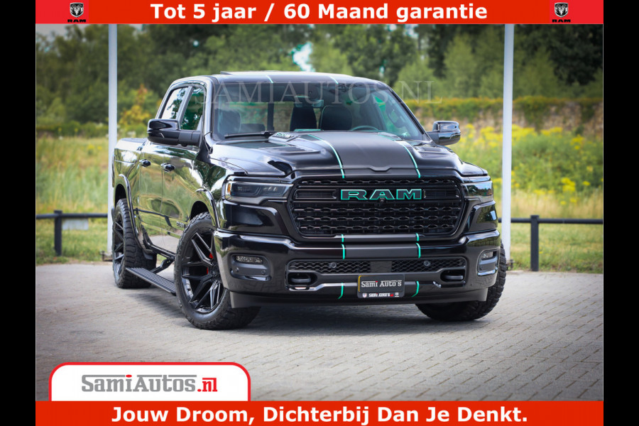 Dodge Ram 1500 Limited Night High Output 540HP 706Nm | Massage + Full Option | De Meest Luxe en Volle Pick-Up in zijn Klasse | Comfortabele Dubbele Cabine met Royale 5 Zitplaatsen | BPM vrij | Nu Leverbaar uit Voorraad | Voorraad Nr 2320 - 5138