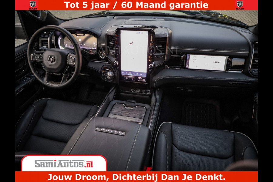 Dodge Ram 1500 Limited Night High Output 540HP 706Nm | Massage + Full Option | De Meest Luxe en Volle Pick-Up in zijn Klasse | Comfortabele Dubbele Cabine met Royale 5 Zitplaatsen | BPM vrij | Nu Leverbaar uit Voorraad | Voorraad Nr 2320 - 5138