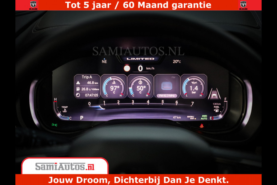 Dodge Ram 1500 Limited Night High Output 540HP 706Nm | Massage + Full Option | De Meest Luxe en Volle Pick-Up in zijn Klasse | Comfortabele Dubbele Cabine met Royale 5 Zitplaatsen | BPM vrij | Nu Leverbaar uit Voorraad | Voorraad Nr 2320 - 5138
