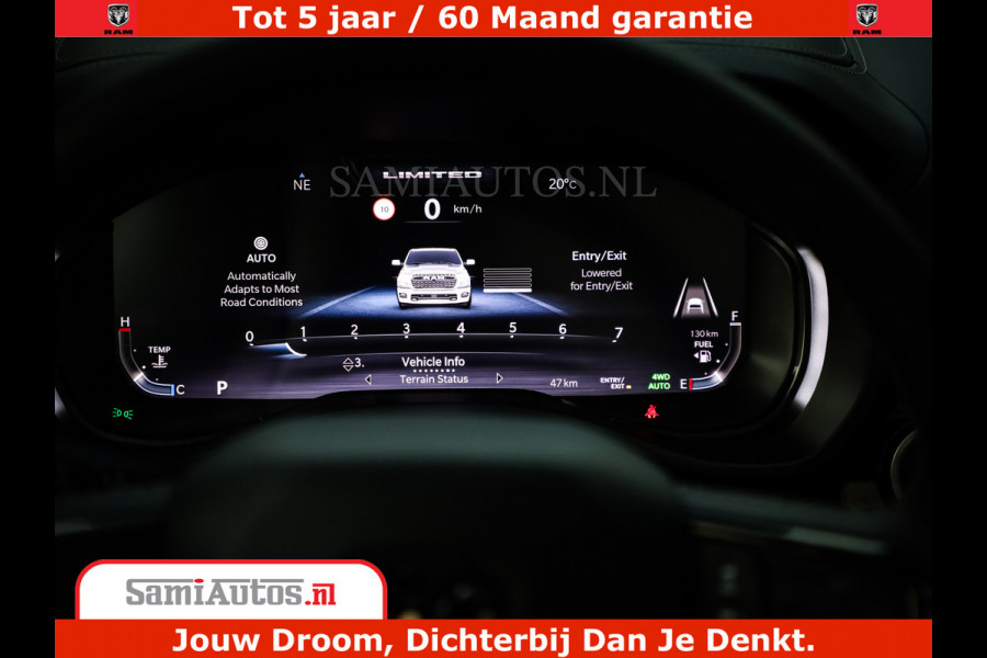 Dodge Ram 1500 Limited Night High Output 540HP 706Nm | Massage + Full Option | De Meest Luxe en Volle Pick-Up in zijn Klasse | Comfortabele Dubbele Cabine met Royale 5 Zitplaatsen | BPM vrij | Nu Leverbaar uit Voorraad | Voorraad Nr 2320 - 5138