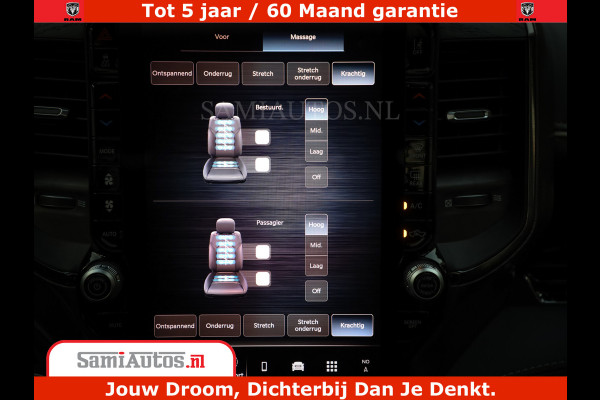 Dodge Ram 1500 Limited Night High Output 540HP 706Nm | Massage + Full Option | De Meest Luxe en Volle Pick-Up in zijn Klasse | Comfortabele Dubbele Cabine met Royale 5 Zitplaatsen | BPM vrij | Nu Leverbaar uit Voorraad | Voorraad Nr 2320 - 5138