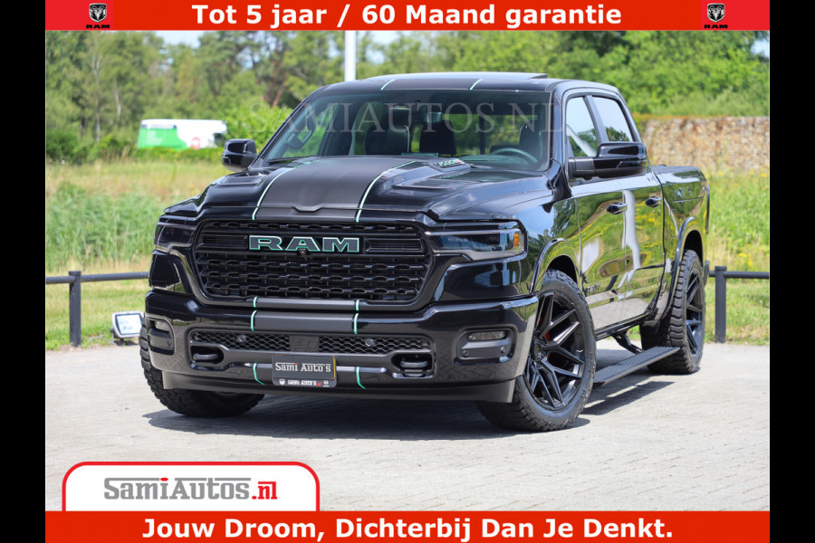 Dodge Ram 1500 Limited Night High Output 540HP 706Nm | Massage + Full Option | De Meest Luxe en Volle Pick-Up in zijn Klasse | Comfortabele Dubbele Cabine met Royale 5 Zitplaatsen | BPM vrij | Nu Leverbaar uit Voorraad | Voorraad Nr 2320 - 5138