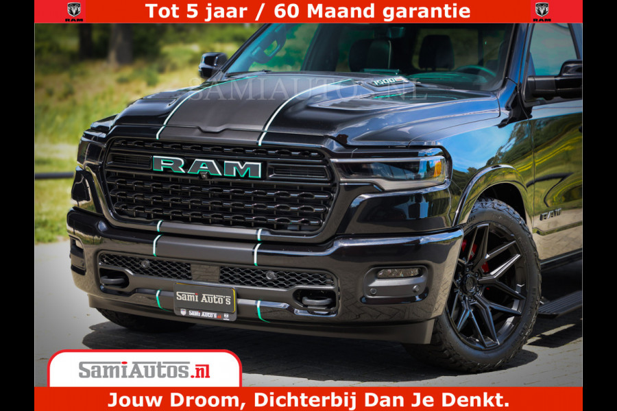 Dodge Ram 1500 Limited Night High Output 540HP 706Nm | Massage + Full Option | De Meest Luxe en Volle Pick-Up in zijn Klasse | Comfortabele Dubbele Cabine met Royale 5 Zitplaatsen | BPM vrij | Nu Leverbaar uit Voorraad | Voorraad Nr 2320 - 5138