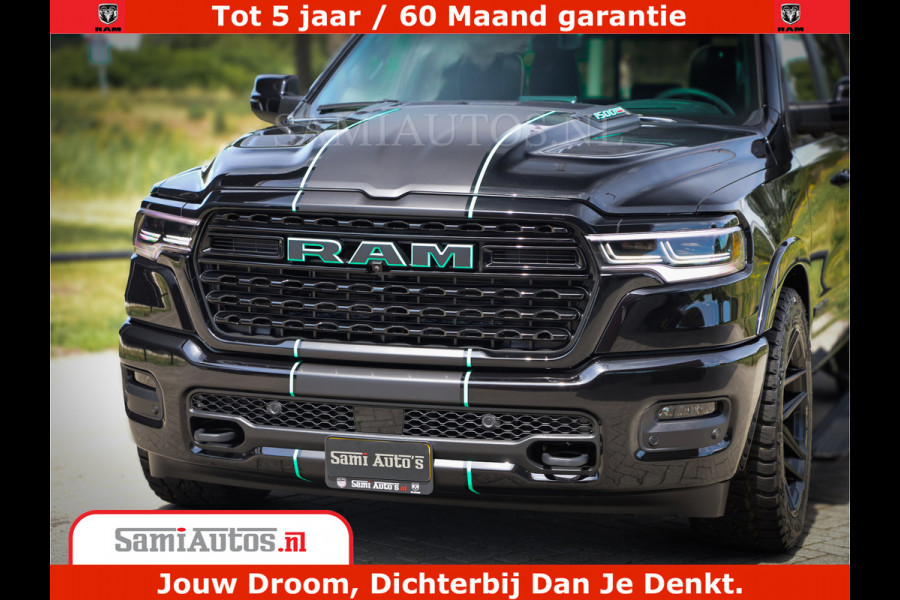 Dodge Ram 1500 Limited Night High Output 540HP 706Nm | Massage + Full Option | De Meest Luxe en Volle Pick-Up in zijn Klasse | Comfortabele Dubbele Cabine met Royale 5 Zitplaatsen | BPM vrij | Nu Leverbaar uit Voorraad | Voorraad Nr 2320 - 5138