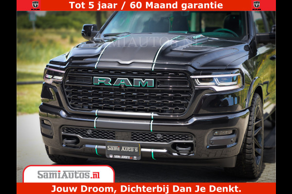 Dodge Ram 1500 Limited Night High Output 540HP 706Nm | Massage + Full Option | De Meest Luxe en Volle Pick-Up in zijn Klasse | Comfortabele Dubbele Cabine met Royale 5 Zitplaatsen | BPM vrij | Nu Leverbaar uit Voorraad | Voorraad Nr 2320 - 5138