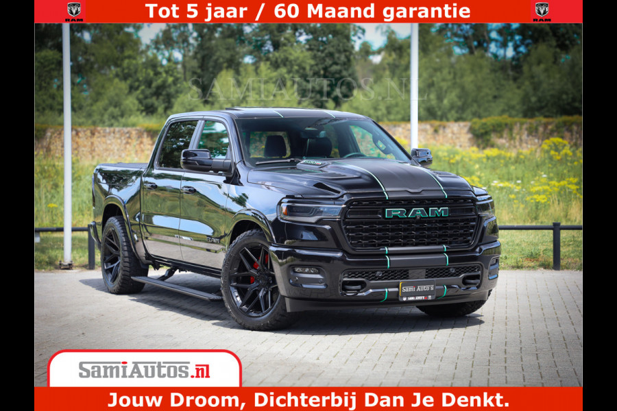 Dodge Ram 1500 Limited Night High Output 540HP 706Nm | Massage + Full Option | De Meest Luxe en Volle Pick-Up in zijn Klasse | Comfortabele Dubbele Cabine met Royale 5 Zitplaatsen | BPM vrij | Nu Leverbaar uit Voorraad | Voorraad Nr 2320 - 5138
