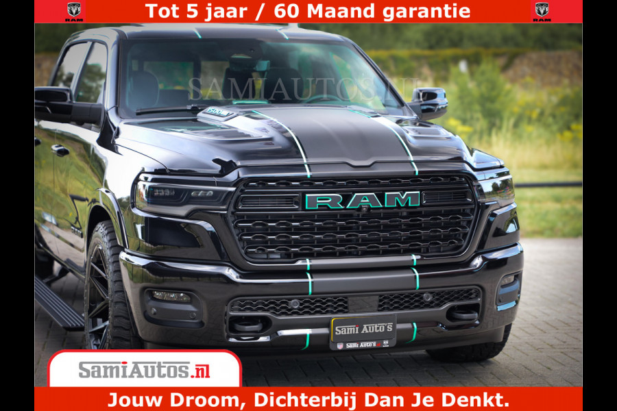 Dodge Ram 1500 Limited Night High Output 540HP 706Nm | Massage + Full Option | De Meest Luxe en Volle Pick-Up in zijn Klasse | Comfortabele Dubbele Cabine met Royale 5 Zitplaatsen | BPM vrij | Nu Leverbaar uit Voorraad | Voorraad Nr 2320 - 5138