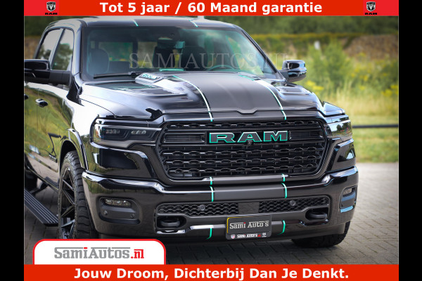 Dodge Ram 1500 Limited Night High Output 540HP 706Nm | Massage + Full Option | De Meest Luxe en Volle Pick-Up in zijn Klasse | Comfortabele Dubbele Cabine met Royale 5 Zitplaatsen | BPM vrij | Nu Leverbaar uit Voorraad | Voorraad Nr 2320 - 5138