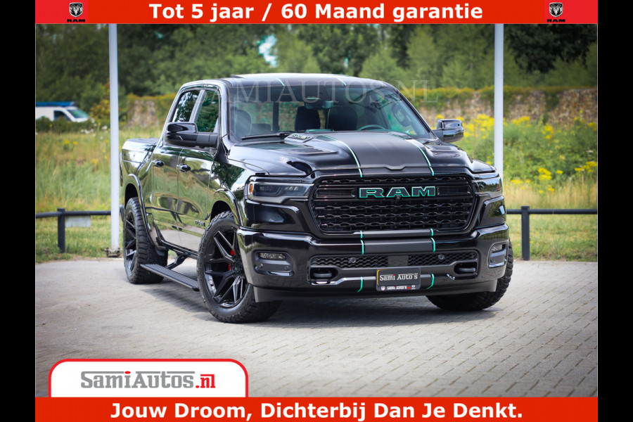 Dodge Ram 1500 Limited Night High Output 540HP 706Nm | Massage + Full Option | De Meest Luxe en Volle Pick-Up in zijn Klasse | Comfortabele Dubbele Cabine met Royale 5 Zitplaatsen | BPM vrij | Nu Leverbaar uit Voorraad | Voorraad Nr 2320 - 5138