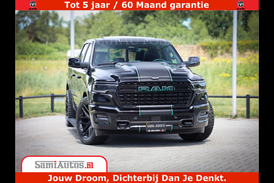Dodge Ram 1500 Limited Night High Output 540HP 706Nm | Massage + Full Option | De Meest Luxe en Volle Pick-Up in zijn Klasse | Comfortabele Dubbele Cabine met Royale 5 Zitplaatsen | BPM vrij | Nu Leverbaar uit Voorraad | Voorraad Nr 2320 - 5138