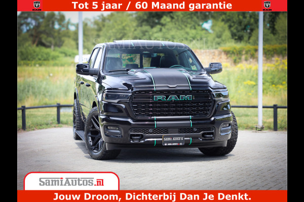 Dodge Ram 1500 Limited Night High Output 540HP 706Nm | Massage + Full Option | De Meest Luxe en Volle Pick-Up in zijn Klasse | Comfortabele Dubbele Cabine met Royale 5 Zitplaatsen | BPM vrij | Nu Leverbaar uit Voorraad | Voorraad Nr 2320 - 5138