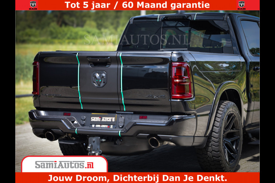 Dodge Ram 1500 Limited Night High Output 540HP 706Nm | Massage + Full Option | De Meest Luxe en Volle Pick-Up in zijn Klasse | Comfortabele Dubbele Cabine met Royale 5 Zitplaatsen | BPM vrij | Nu Leverbaar uit Voorraad | Voorraad Nr 2320 - 5138