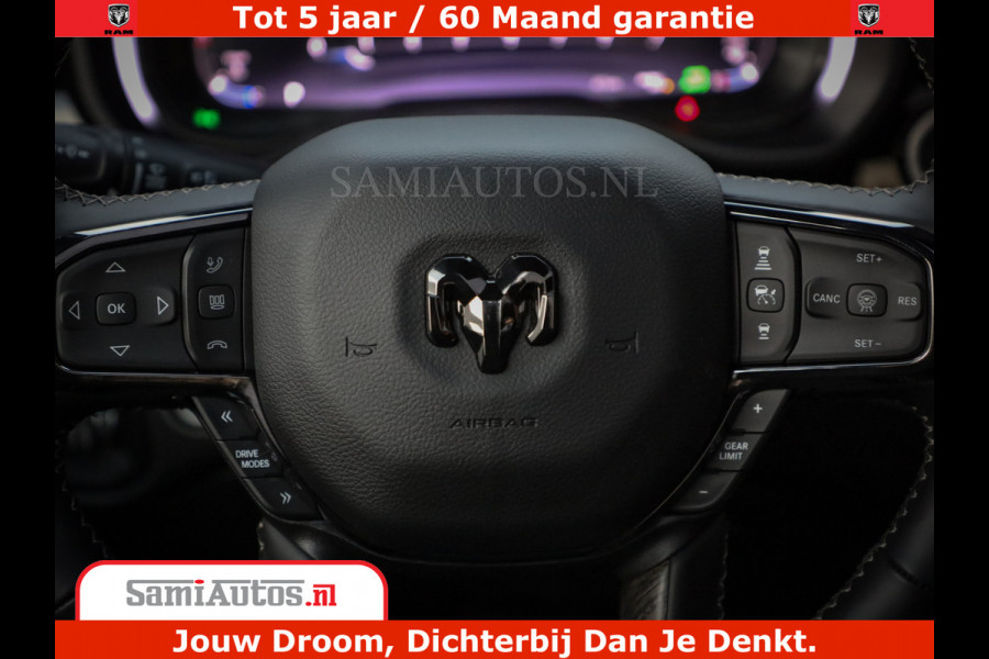 Dodge Ram 1500 Limited Night High Output 540HP 706Nm | Massage + Full Option | De Meest Luxe en Volle Pick-Up in zijn Klasse | Comfortabele Dubbele Cabine met Royale 5 Zitplaatsen | BPM vrij | Nu Leverbaar uit Voorraad | Voorraad Nr 2320 - 5138