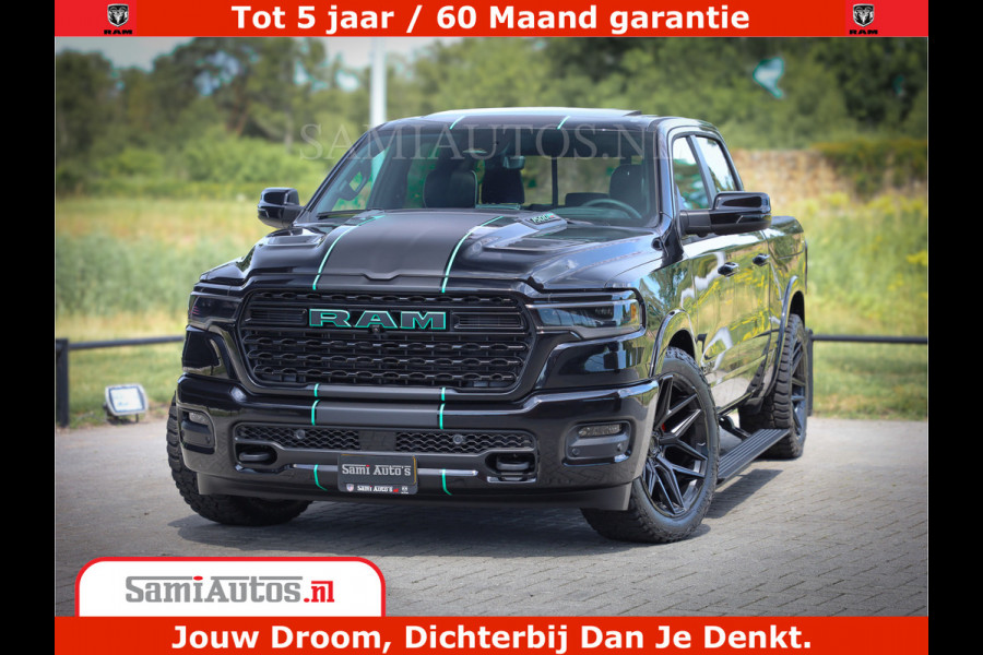 Dodge Ram 1500 Limited Night High Output 540HP 706Nm | Massage + Full Option | De Meest Luxe en Volle Pick-Up in zijn Klasse | Comfortabele Dubbele Cabine met Royale 5 Zitplaatsen | BPM vrij | Nu Leverbaar uit Voorraad | Voorraad Nr 2320 - 5138