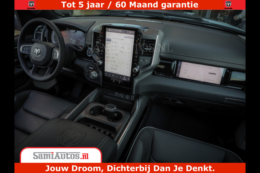 Dodge Ram 1500 Laramie Night | 420Pk 636 Nn | Extra Groot Scherm + Passagiers Scherm | Comfortabele Dubbele Cabine met Royale 5 Zitplaatsen | Nu Leverbaar uit Voorraad | Voorraad Nr 2223 - 5047