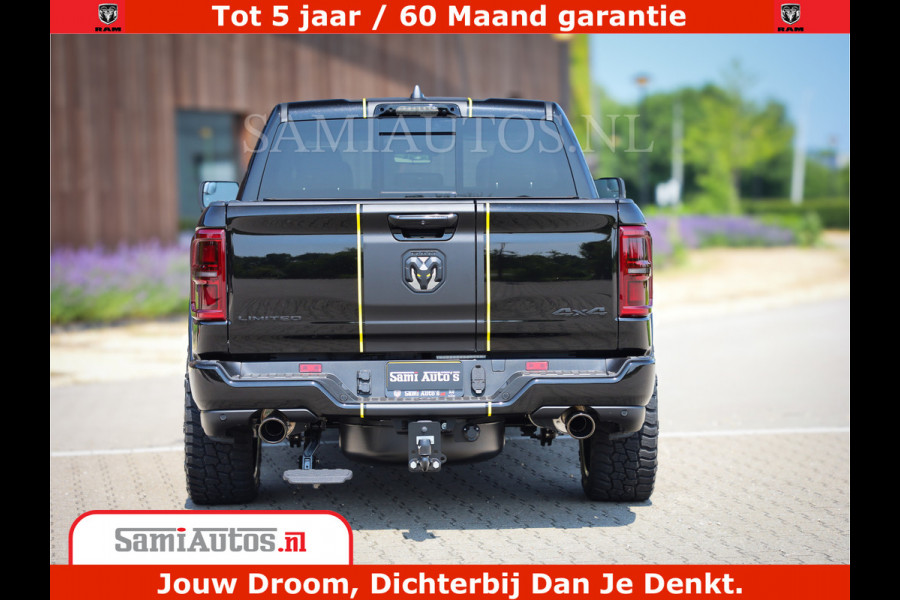Dodge Ram 1500 Limited Night H.O 540HP 706Nm | Massage + Full Option | De Meest Luxe en Volle Pick-Up in zijn Klasse | Comfortabele Dubbele Cabine met Royale 5 Zitplaatsen | BPM vrij | Nu Leverbaar uit Voorraad | Voorraad Nr 2295 - 8559
