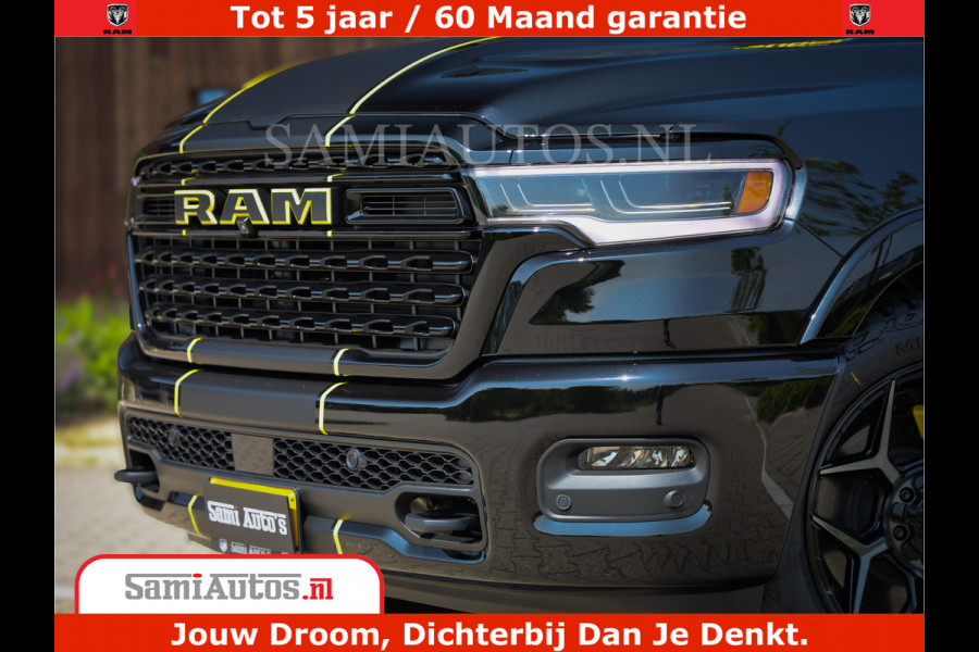 Dodge Ram 1500 Limited Night H.O 540HP 706Nm | Massage + Full Option | De Meest Luxe en Volle Pick-Up in zijn Klasse | Comfortabele Dubbele Cabine met Royale 5 Zitplaatsen | BPM vrij | Nu Leverbaar uit Voorraad | Voorraad Nr 2295 - 8559
