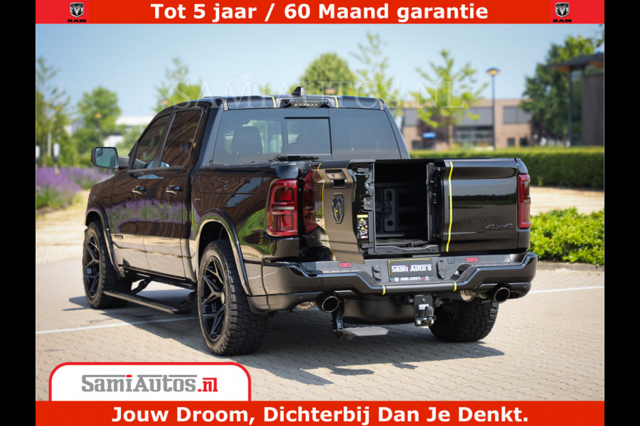Dodge Ram 1500 Limited Night H.O 540HP 706Nm | Massage + Full Option | De Meest Luxe en Volle Pick-Up in zijn Klasse | Comfortabele Dubbele Cabine met Royale 5 Zitplaatsen | BPM vrij | Nu Leverbaar uit Voorraad | Voorraad Nr 2295 - 8559