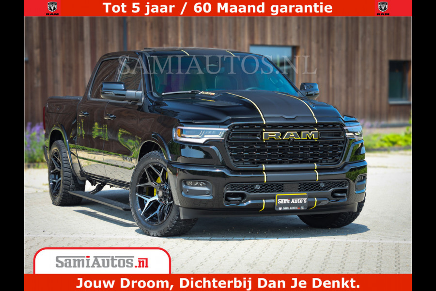 Dodge Ram 1500 Limited Night H.O 540HP 706Nm | Massage + Full Option | De Meest Luxe en Volle Pick-Up in zijn Klasse | Comfortabele Dubbele Cabine met Royale 5 Zitplaatsen | BPM vrij | Nu Leverbaar uit Voorraad | Voorraad Nr 2295 - 8559