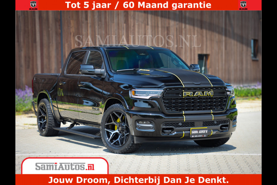 Dodge Ram 1500 Limited Night H.O 540HP 706Nm | Massage + Full Option | De Meest Luxe en Volle Pick-Up in zijn Klasse | Comfortabele Dubbele Cabine met Royale 5 Zitplaatsen | BPM vrij | Nu Leverbaar uit Voorraad | Voorraad Nr 2295 - 8559