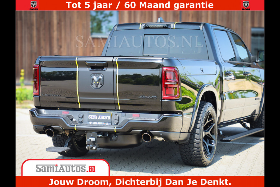 Dodge Ram 1500 Limited Night H.O 540HP 706Nm | Massage + Full Option | De Meest Luxe en Volle Pick-Up in zijn Klasse | Comfortabele Dubbele Cabine met Royale 5 Zitplaatsen | BPM vrij | Nu Leverbaar uit Voorraad | Voorraad Nr 2295 - 8559