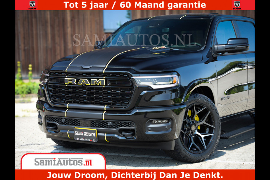 Dodge Ram 1500 Limited Night H.O 540HP 706Nm | Massage + Full Option | De Meest Luxe en Volle Pick-Up in zijn Klasse | Comfortabele Dubbele Cabine met Royale 5 Zitplaatsen | BPM vrij | Nu Leverbaar uit Voorraad | Voorraad Nr 2295 - 8559