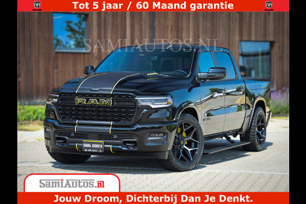 Dodge Ram 1500 Limited Night H.O 540HP 706Nm | Massage + Full Option | De Meest Luxe en Volle Pick-Up in zijn Klasse | Comfortabele Dubbele Cabine met Royale 5 Zitplaatsen | BPM vrij | Nu Leverbaar uit Voorraad | Voorraad Nr 2295 - 8559