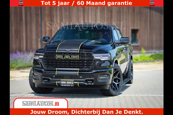 Dodge Ram 1500 Limited Night H.O 540HP 706Nm | Massage + Full Option | De Meest Luxe en Volle Pick-Up in zijn Klasse | Comfortabele Dubbele Cabine met Royale 5 Zitplaatsen | BPM vrij | Nu Leverbaar uit Voorraad | Voorraad Nr 2295 - 8559