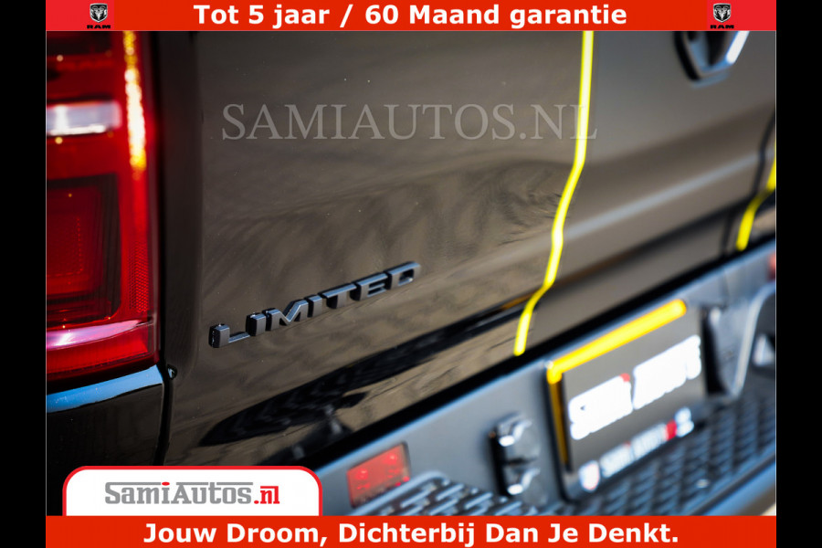 Dodge Ram 1500 Limited Night H.O 540HP 706Nm | Massage + Full Option | De Meest Luxe en Volle Pick-Up in zijn Klasse | Comfortabele Dubbele Cabine met Royale 5 Zitplaatsen | BPM vrij | Nu Leverbaar uit Voorraad | Voorraad Nr 2295 - 8559