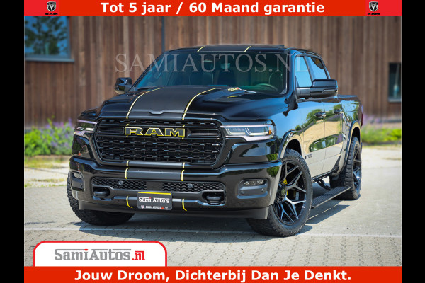 Dodge Ram 1500 Limited Night H.O 540HP 706Nm | Massage + Full Option | De Meest Luxe en Volle Pick-Up in zijn Klasse | Comfortabele Dubbele Cabine met Royale 5 Zitplaatsen | BPM vrij | Nu Leverbaar uit Voorraad | Voorraad Nr 2295 - 8559