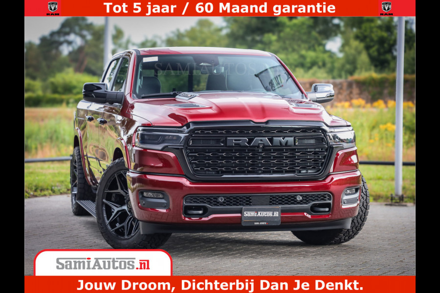 Dodge Ram 1500 Limited Night H.O 540HP 706Nm | Massage + Full Option | De Meest Luxe en Volle Pick-Up in zijn Klasse | Comfortabele Dubbele Cabine met Royale 5 Zitplaatsen | BPM vrij | Nu Leverbaar uit Voorraad | Voorraad Nr 2302 - 7425
