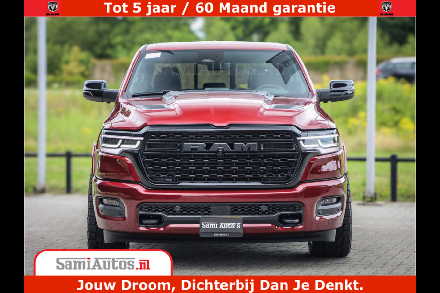 Dodge Ram 1500 Limited Night H.O 540HP 706Nm | Massage + Full Option | De Meest Luxe en Volle Pick-Up in zijn Klasse | Comfortabele Dubbele Cabine met Royale 5 Zitplaatsen | BPM vrij | Nu Leverbaar uit Voorraad | Voorraad Nr 2302 - 7425