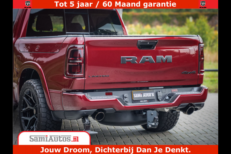 Dodge Ram 1500 Limited Night H.O 540HP 706Nm | Massage + Full Option | De Meest Luxe en Volle Pick-Up in zijn Klasse | Comfortabele Dubbele Cabine met Royale 5 Zitplaatsen | BPM vrij | Nu Leverbaar uit Voorraad | Voorraad Nr 2302 - 7425