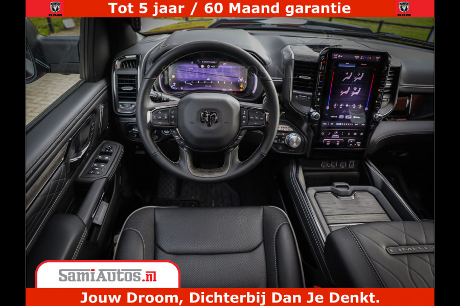 Dodge Ram 1500 Limited Night H.O 540HP 706Nm | Massage + Full Option | De Meest Luxe en Volle Pick-Up in zijn Klasse | Comfortabele Dubbele Cabine met Royale 5 Zitplaatsen | BPM vrij | Nu Leverbaar uit Voorraad | Voorraad Nr 2302 - 7425