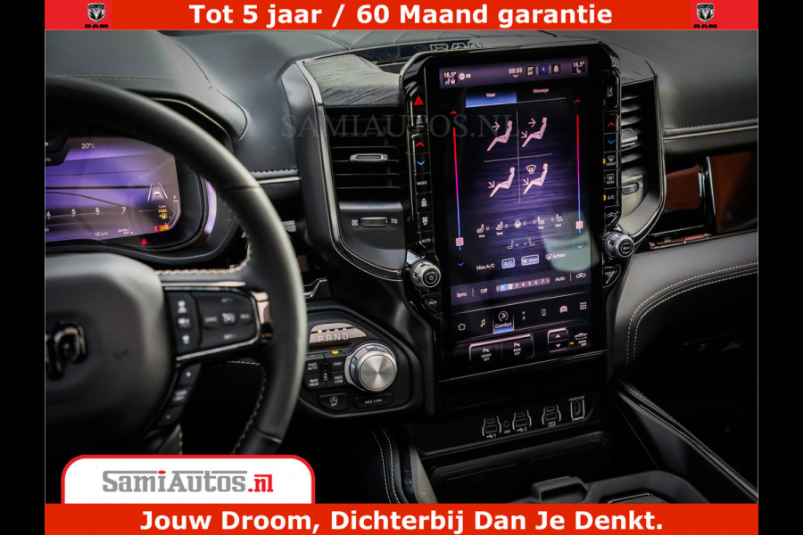 Dodge Ram 1500 Limited Night H.O 540HP 706Nm | Massage + Full Option | De Meest Luxe en Volle Pick-Up in zijn Klasse | Comfortabele Dubbele Cabine met Royale 5 Zitplaatsen | BPM vrij | Nu Leverbaar uit Voorraad | Voorraad Nr 2302 - 7425